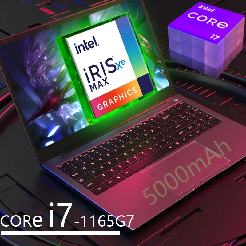 15.6 Inch core i7 1165G7 i5 1135G7 Gaming laptops computer notebook