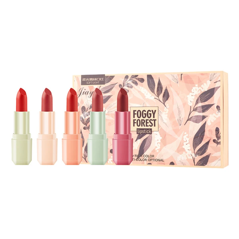 5pcs Women Sexy New Soft Matte Lipstick Set Moisturizing Long Lasting Lipstick Beauty Makeup