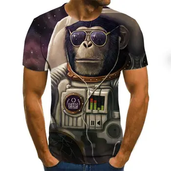 

summer new men's fashion sweatshirt 3D animation print short-sleeved T-shirt Harajuku style hip-hop's top pullover