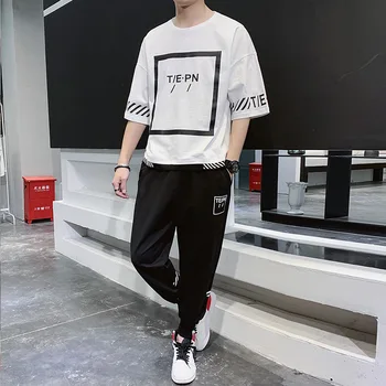 

MEN'S Short-sleeved T-shirt 2020 New Style Summer T T-shirt Clothes a Set of Collocation Trend Handsome Leisure Sports Suit