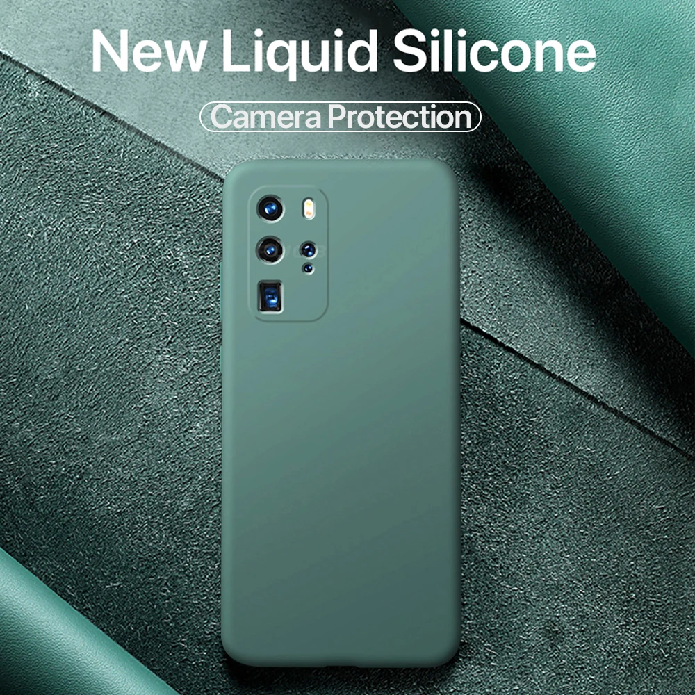 Оригинальный жидкий силиконовый мягкий чехол для Huawei P40 P30 P20 Mate 20 30 pro Lite