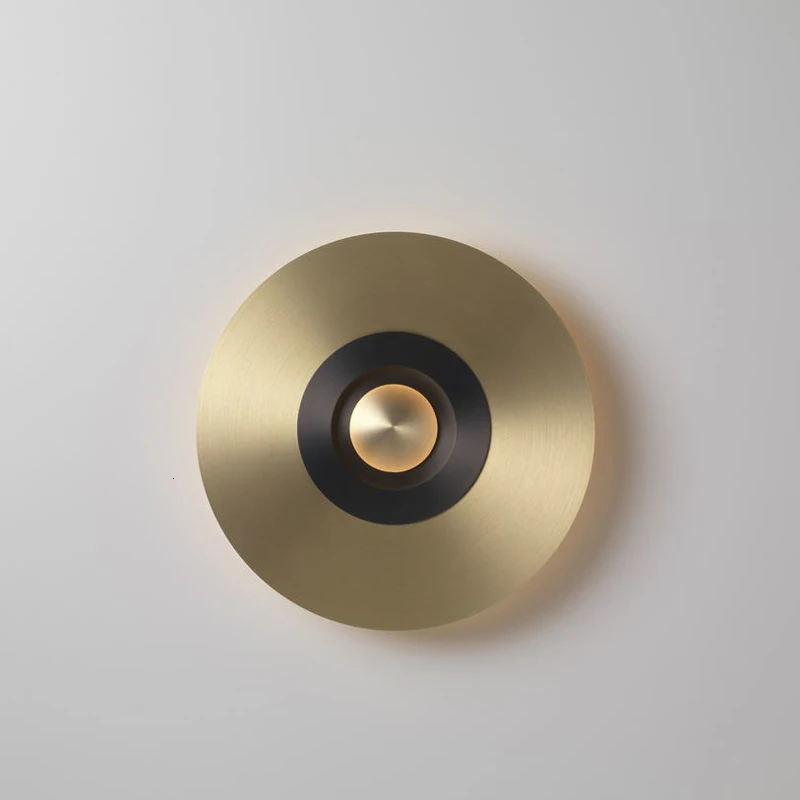 

Post Modern Concise Round Golden Hardware A Living Room Wall Lamp Arts Bedside Bedroom Designer Model House Wall Lamp