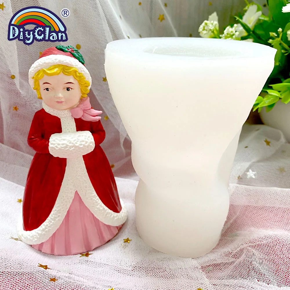 Heißer Verkauf: Weihnachtsprinzessin Silikonform für Gips, Schokolade, Seife, Kerzen – 3D-Handgemachte Form für Fondant und Kuchendekoration – Detail 3