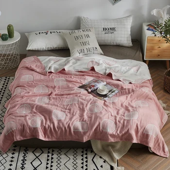 

Nordic five layer gauze Bedspread 100% washed cotton muslin Bed blanket decorative bed cover sofa cover cute kawaii towel throw