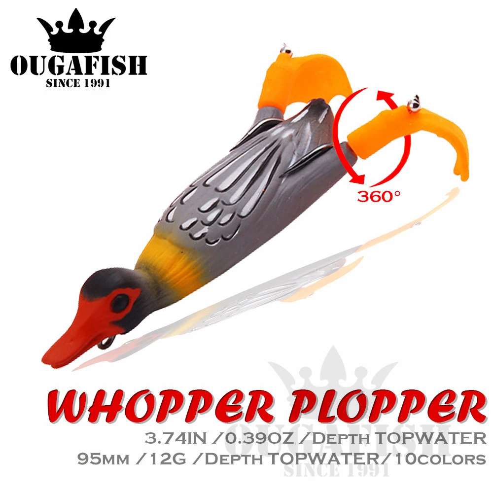

Duck Whopper Plopper Soft Fishing Lures Topwater Weights 11.2g 9.5cm Floating Water Pesca Articulos De Pesca Soft Bait Tackle