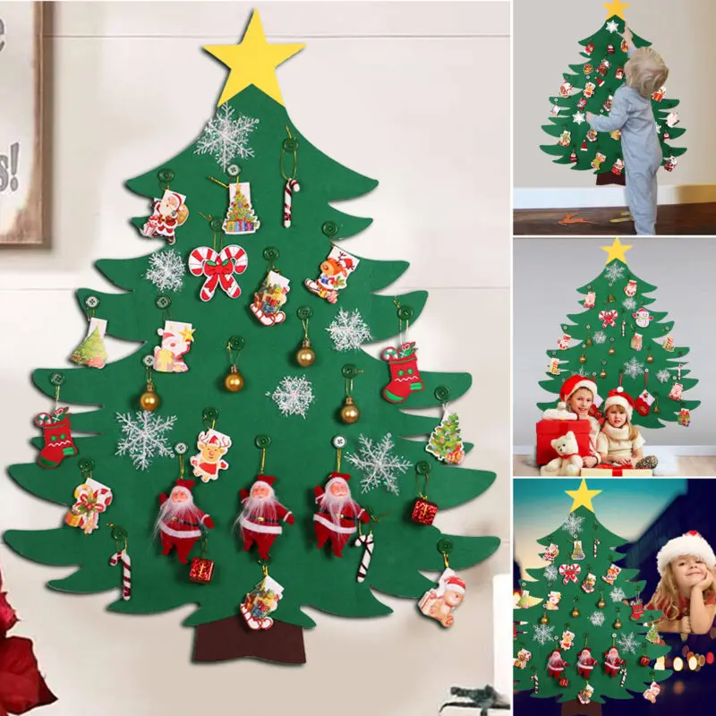 DIY дверной настенный подарок Navidad украшения новогодние подарки Рождественское украшение для дома трехмерная стерео Войлок Рождественская елка