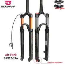 Bolany Bike Air Fork Rebound Adjustment MTB Supension 26/27.5/29 Straight/Tapered RL/LO Mountain Fork For Bicycle Accessories