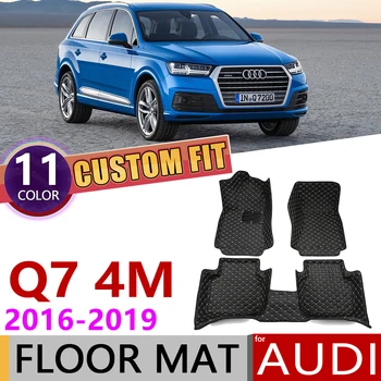 

Custom Car Leather Floor Mats for Audi Q7 4M 2016~2019 5 Seats Waterprool Anti-dirty Auto Foot Pad Carpet Accessories 2017 2018
