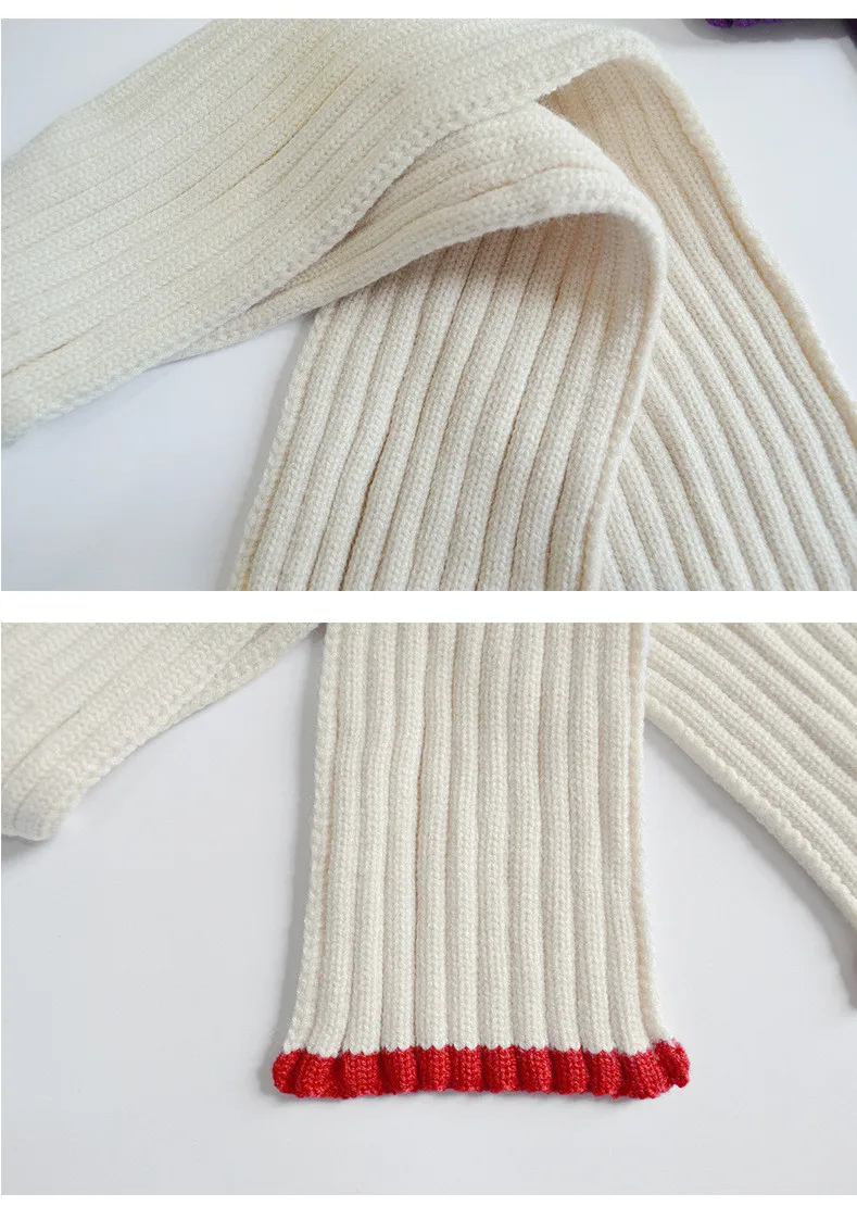 New Fashion Kids Scarves Winter Warm Baby Boys Girls Scarf Patchwork Soft Woolen Yarn Knitted Scarf Children Stretch Neck Ring