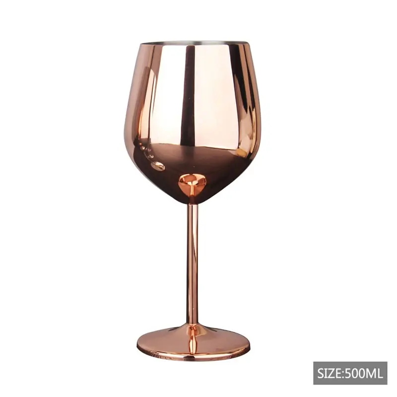 500ml Rose Gold OBR 500 мл бокал для вина из нержавеющей стали бокал для шампанского бокал для коктейля бокал для вина es бокал для ужина для свадебной вечеринки аксессуары для бара - Цвет: 500ml Rose Gold