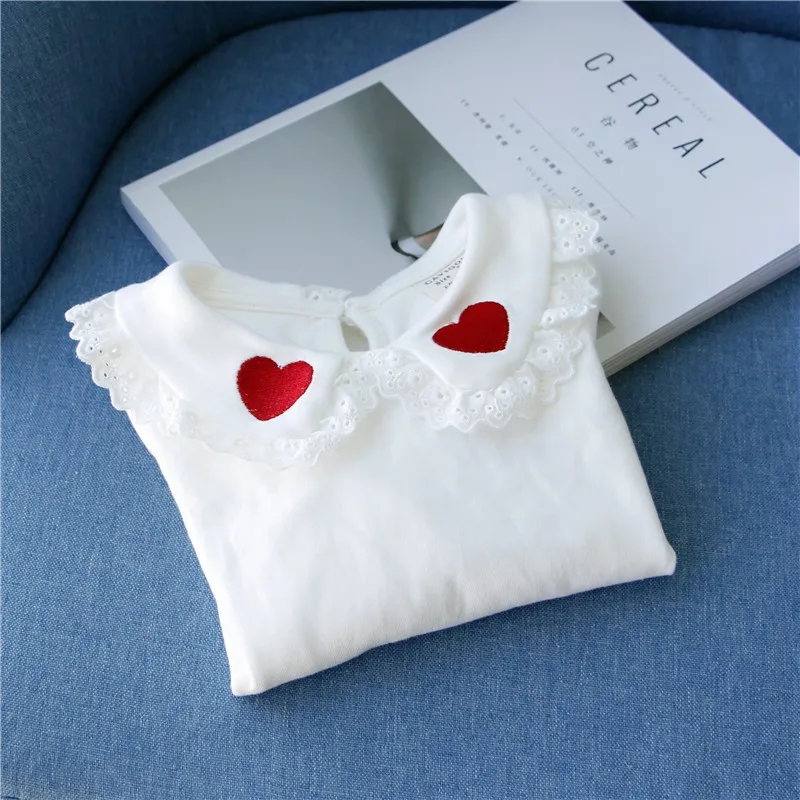 Spring Autumn Children's Long Sleeve Shirt Baby Girl Love Print Long Sleeve Bottoming Shirt Fashion Baby Apparel