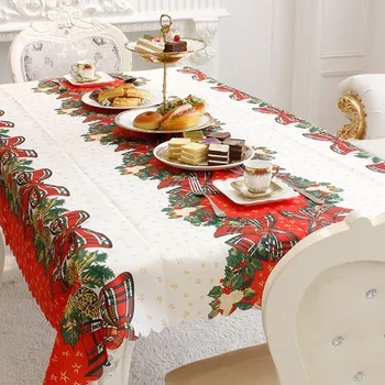 

Christmas Themed Tablecloth Home Restaurant Dining Table Tea Desk Printed Table Cover New Year Printed Rectangle Tablecloth