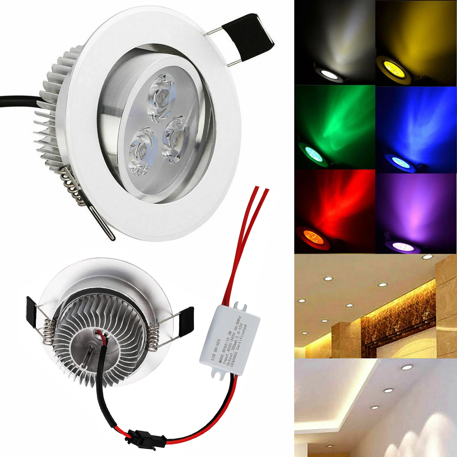 HiBay Spot LED Encastrable 230V Ultra Plat Plafonnier Salle de