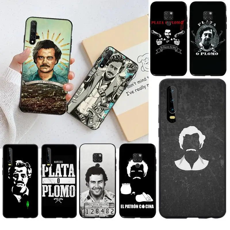 HPCHCJHM Narcos Pablo Escobar серебристый или свинцовый черный чехол для телефона Huawei P30 P20 lite