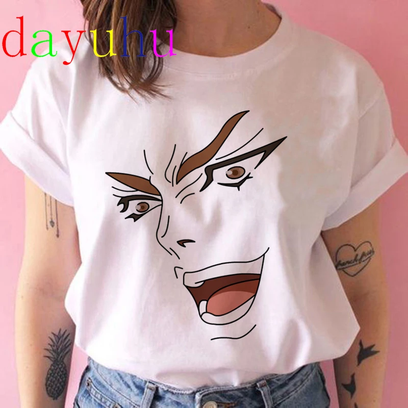 Jojo Bizarre Adventure T Shirt Women Japan Anime Summer Top T shirt Kawaii Jojo Graphic Tshirt Plus Size Unisex Cartoon Female