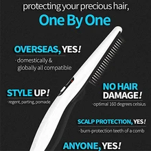 Многофункциональная Мужская расческа для выпрямления волос, расческа для бороды, электрическая расческа для волос, 1 шт