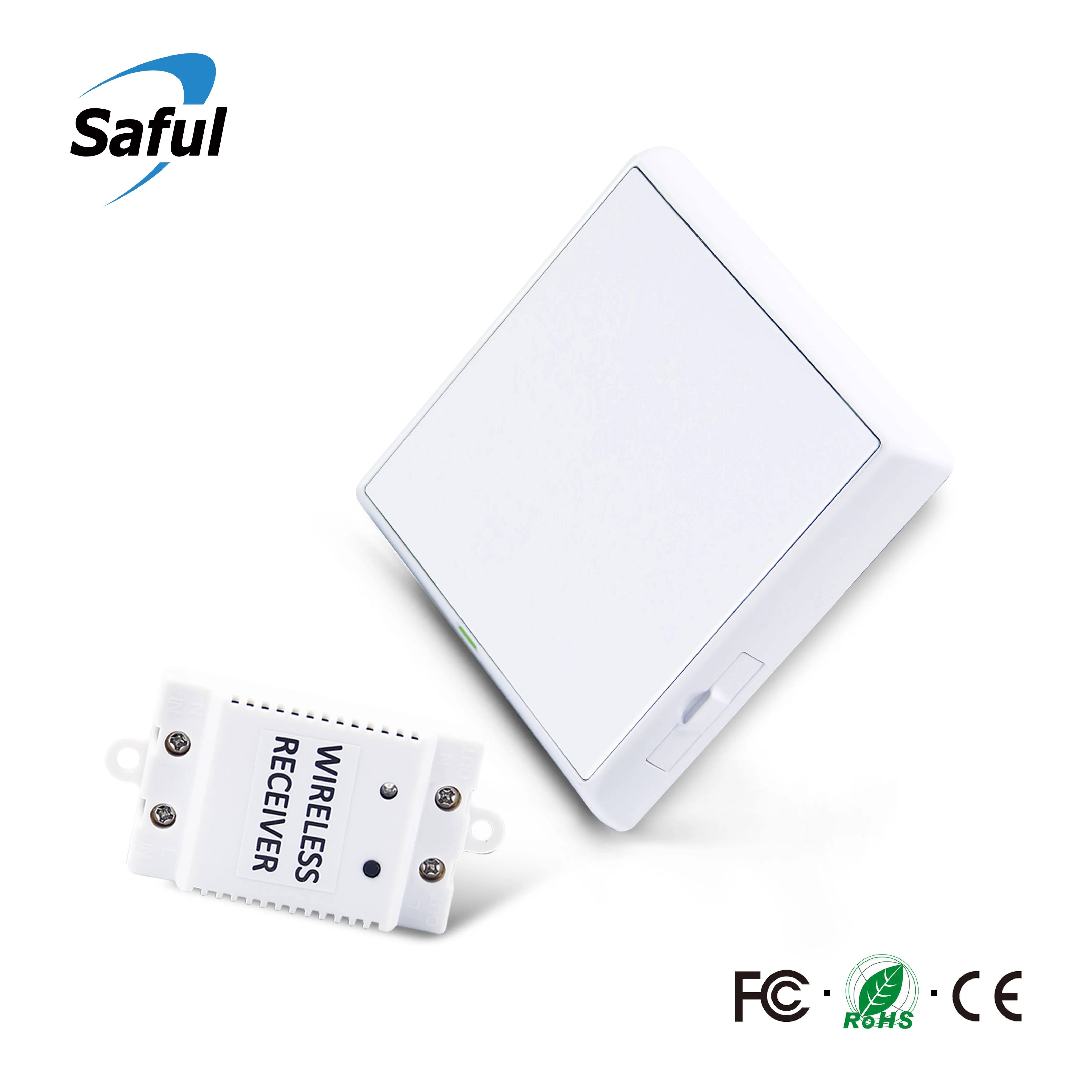  Saful 433Mhz smart push Wireless Switch Light RF Remote Control AC 110V 220V Receiver Wall Panel bu - 4000085364610