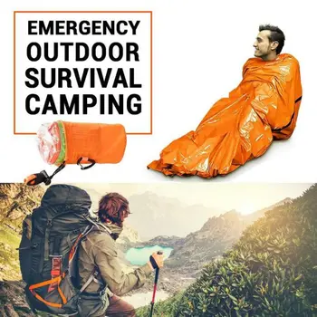 

Ultralight Outdoor Emergency Sleeping Bag Thermal Keep Warm Waterproof Portable First Aid Blanke Camping Survival Gear