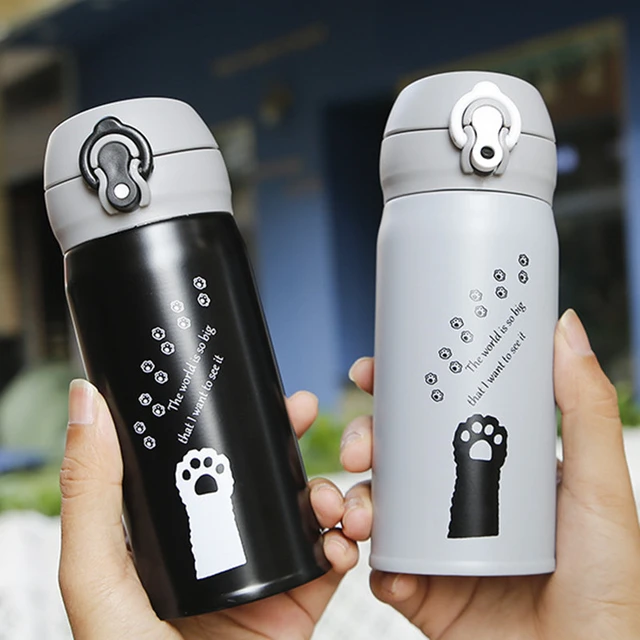 350ml/500ml Cartoon Cat Stainless Steel Vacuum Flasks Portable Thermos Mug  Travel Thermal Water Bottle Tumbler Thermocup