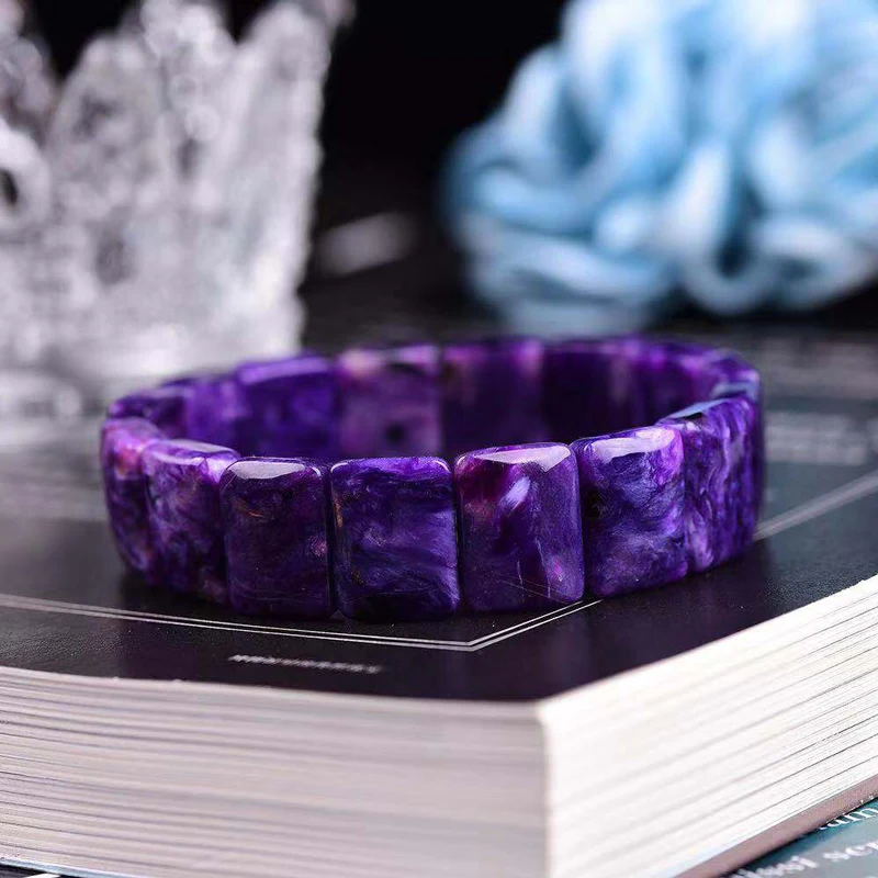 VANTJ элегантный Природный чароит браслет Fine Jewelry Banglr для женщин и леди свадьба Engagment вечерние подарочная коробка