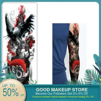 

Temporary Tattoos For Men Arm Sleeve Tattoo environmental Waterproof Tattoo Large Black Stickers Body Tatoo Fake Transfer Big
