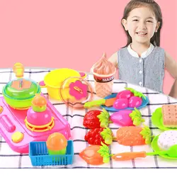 22 шт. дети девочки Моделирование кухня резка фрукты овощи набор игрушка детский игровой домик игрушка кухонные столовые приборы готовка