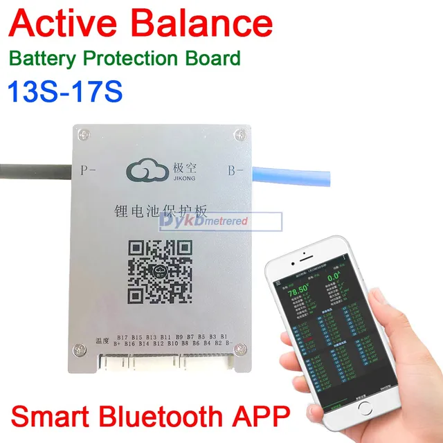 3S 17S 60A Active Balance Battery Protection Board BMS Balance 4S 7S 8S 10S 13S 14S 16S Smart Bluetooth APP Lifepo4 li ion LTO
