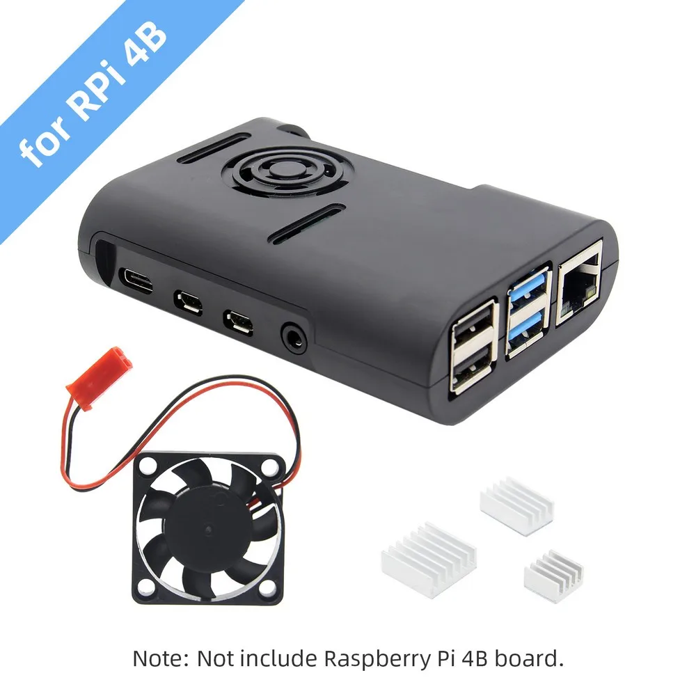 Raspberry Pi 4 Case with Cooling Fan, ABS Case/ Enclosure/ Cover for Raspberry Pi 4 Model B