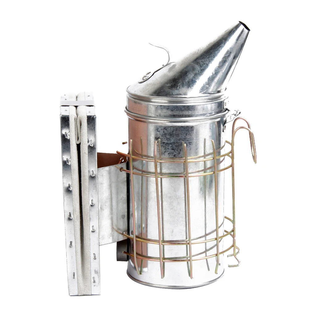 Большой пчелиный улей курильщик оцинкованный с тепловым щитом пчеловодческое оборудование, простой в использовании