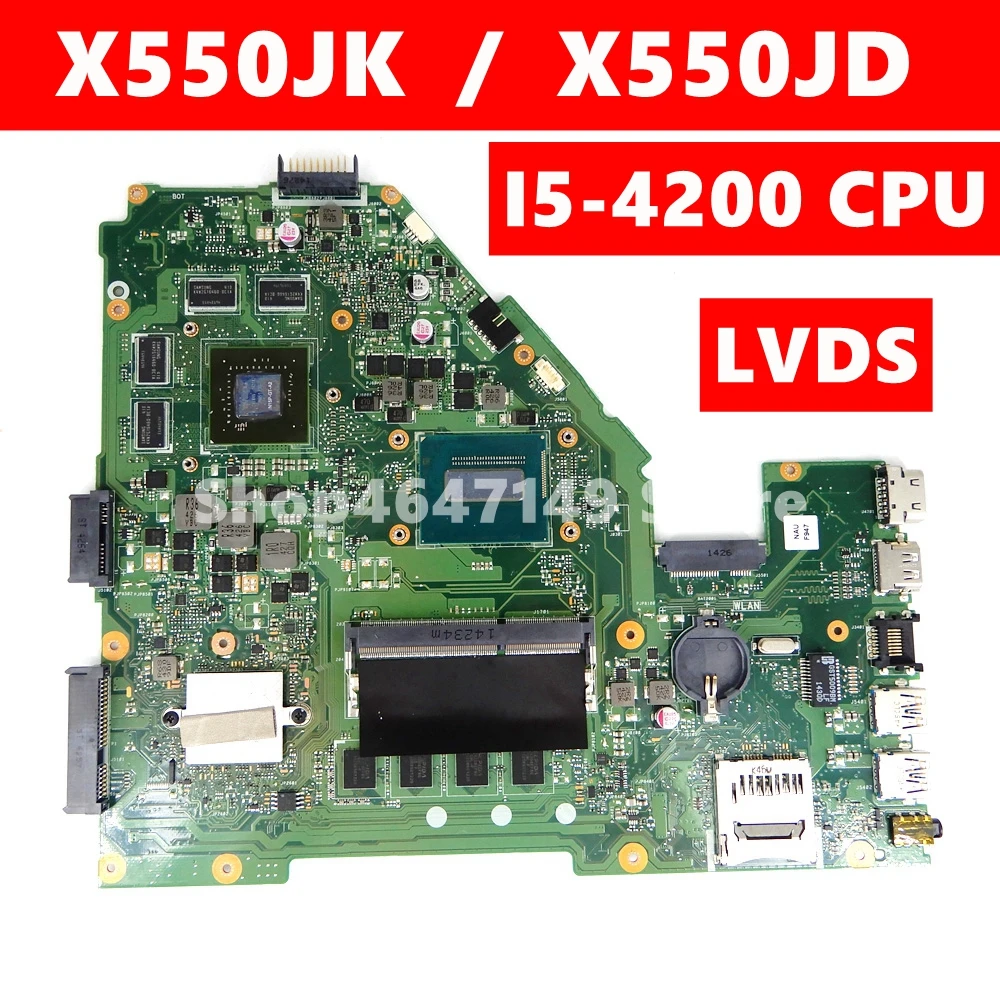 X550JK LVDS Mainboard i54200CPU 4G RAM GTX850M For ASUS X550JX X550JF