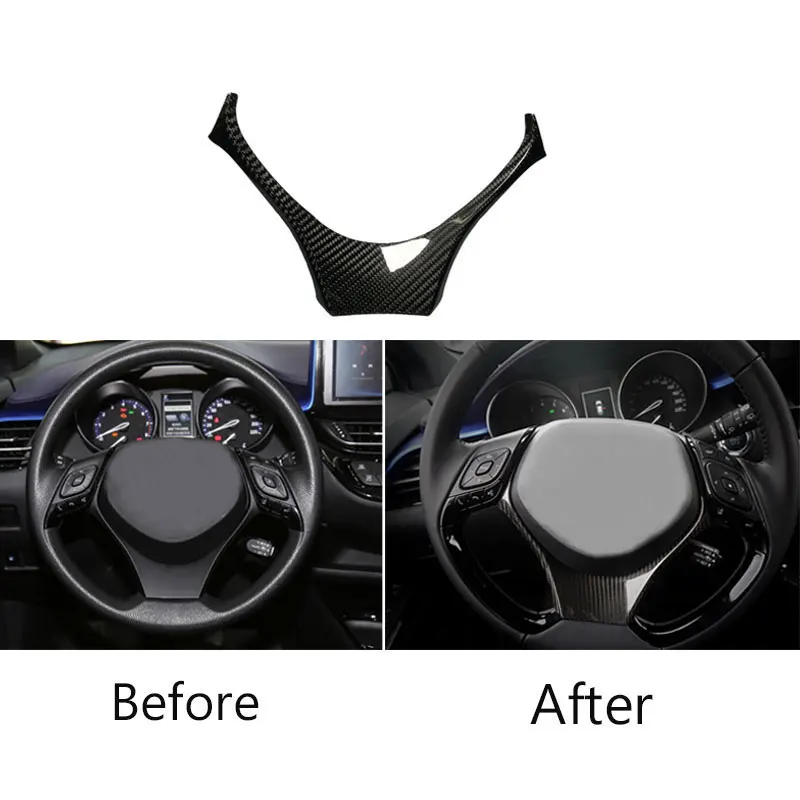 Для Toyota C-HR CHR углеродное волокно летающее колесо рамка рулевое колесо наклейка отделка под колесо крышка центр автомобиля Стайлинг