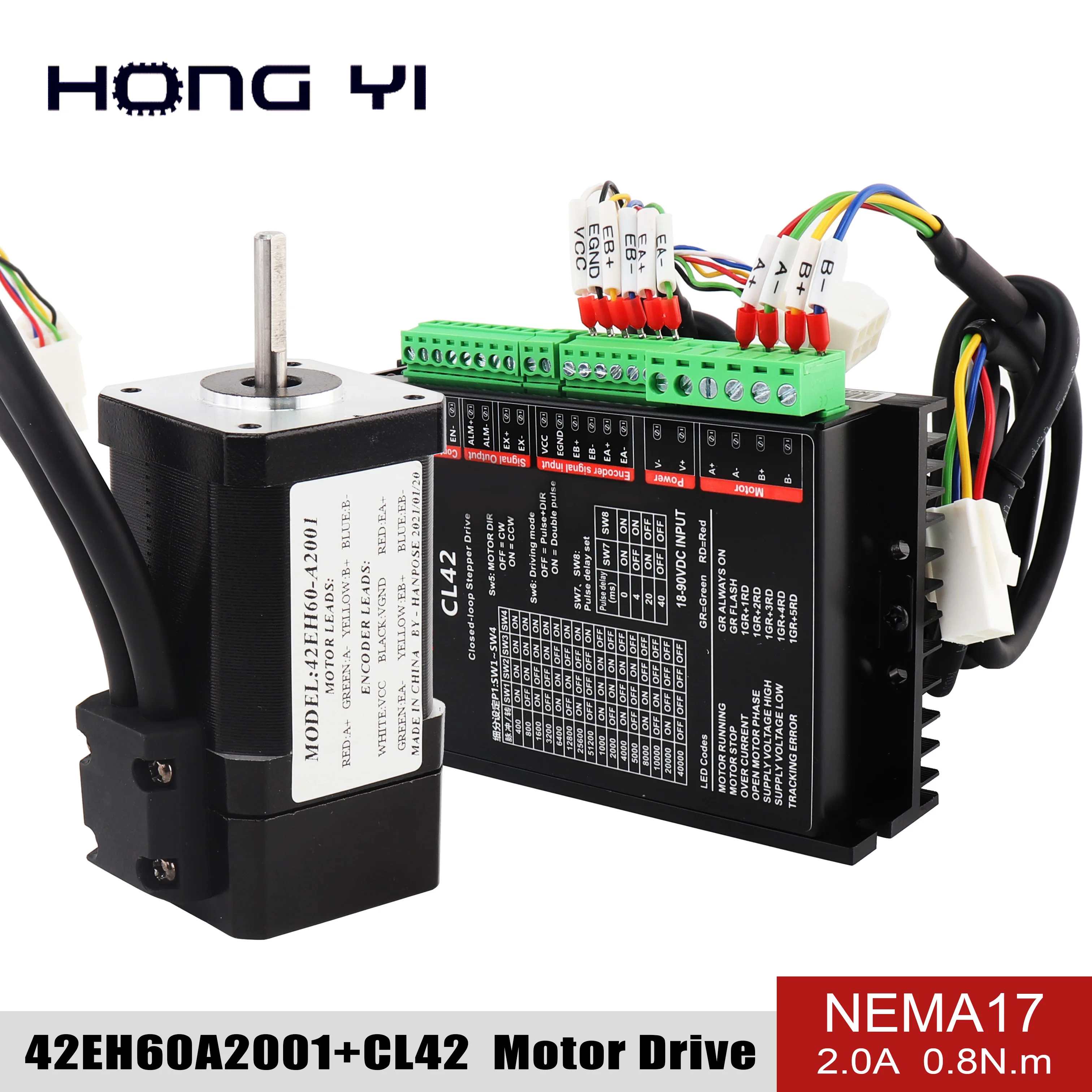 NEMA17 двигатель замкнутого контура 2.0A 0.8N.m 42EH60A2001 + CL42 комплекты шаг-серводвигатель