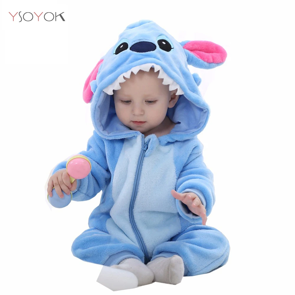 Blue stitch Коллекция года, осенне-зимняя одежда для новорожденных одежда унисекс на Хэллоуин комбинезоны для мальчиков, детский костюм с пандой для девочек, комбинезон для малышей возрастом от 3 до 24 месяцев - Цвет: Blue stitch