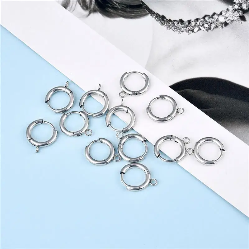 10/20Pcs Stainless Steel Blank Post Earring Studs Base Pins With Earring Plug Gold Steel Color Ear Back For DIY Jewelry Making