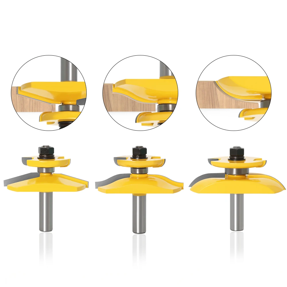 US $29.85 3pcs 12mm Shank Rail Stile Ogee Blade Cutter Panel Raised Cabinet Router Bit Set Door Tenon Woodworking Tools