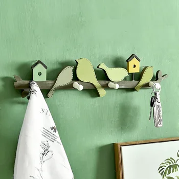 

Creative Wood Hanger Hanging Rack crochet Decoration Wall fairy door attaccapanni a muro gancho de parede coat plastic