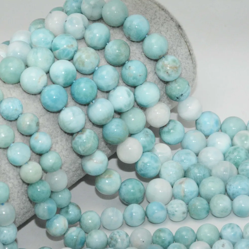 Натуральный Larimar Свободные Круглые бусины 8 мм, 8,5 мм, 10 мм-средний уровень качества