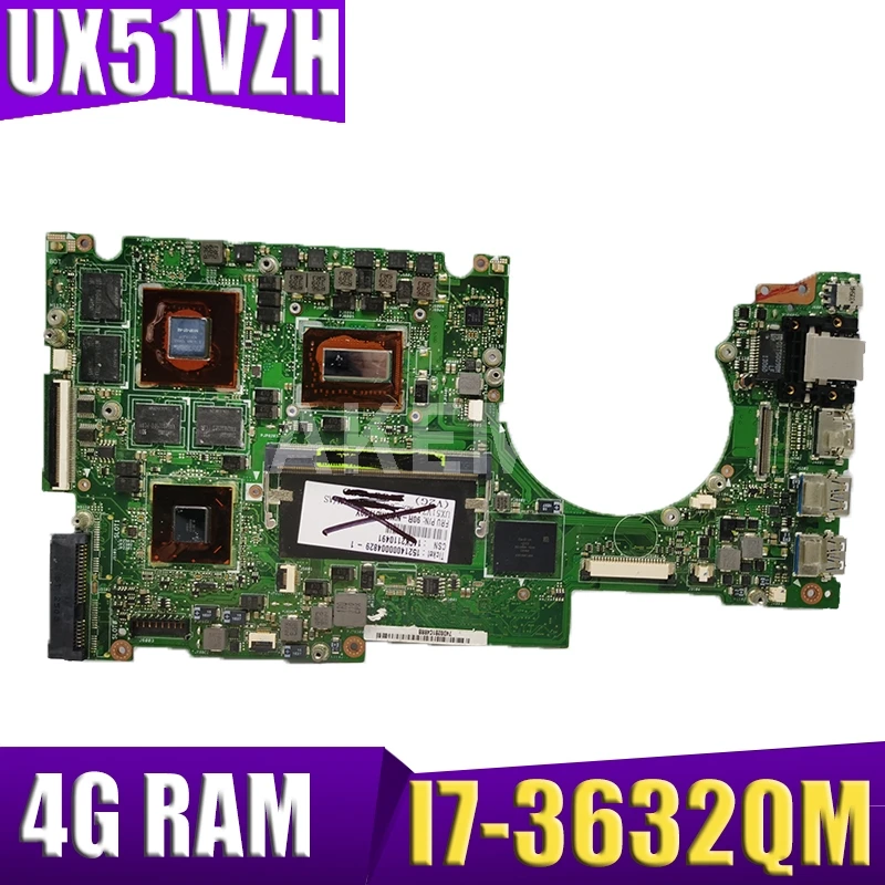 UX51VZH материнская плата для Asus U500V U500VZ UX51VZA UX51VZ ноутбука 90R-NWOMB1L00Y 4G/I7-3632QM (V2G) |