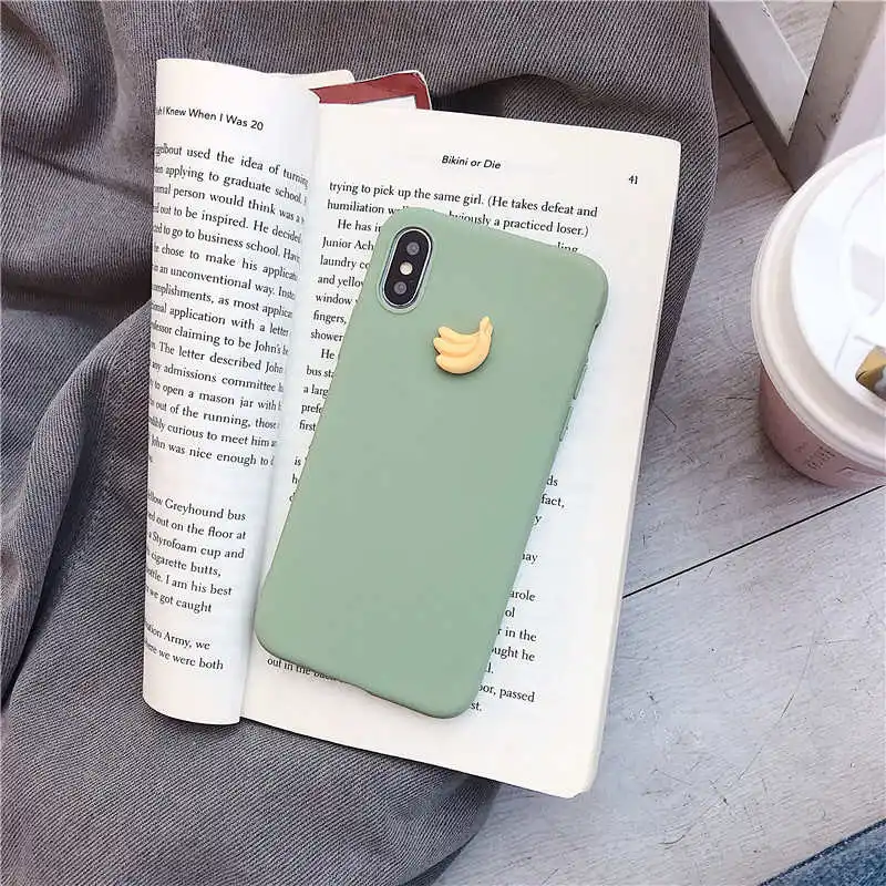 green banana Милый 3D фрукты чехол на для xiaomi redmi note 8t 8 note8 pro note8pro 8a банан персик виноград Матовая Мягкая термополиуретановая накладка на заднюю панель телефона fundas coque - Цвет: green banana