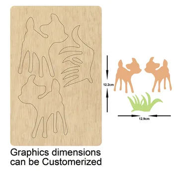 

deers grass DIY moulds die cut accessories wooden die cutting Suitable for common die cutting machines on the market