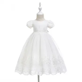 

Podcoco White Infant Dress for Baptism Baby Girls Lace Dresses with hat Kids Clothes Christening Birthday Outfits 6-25 Month