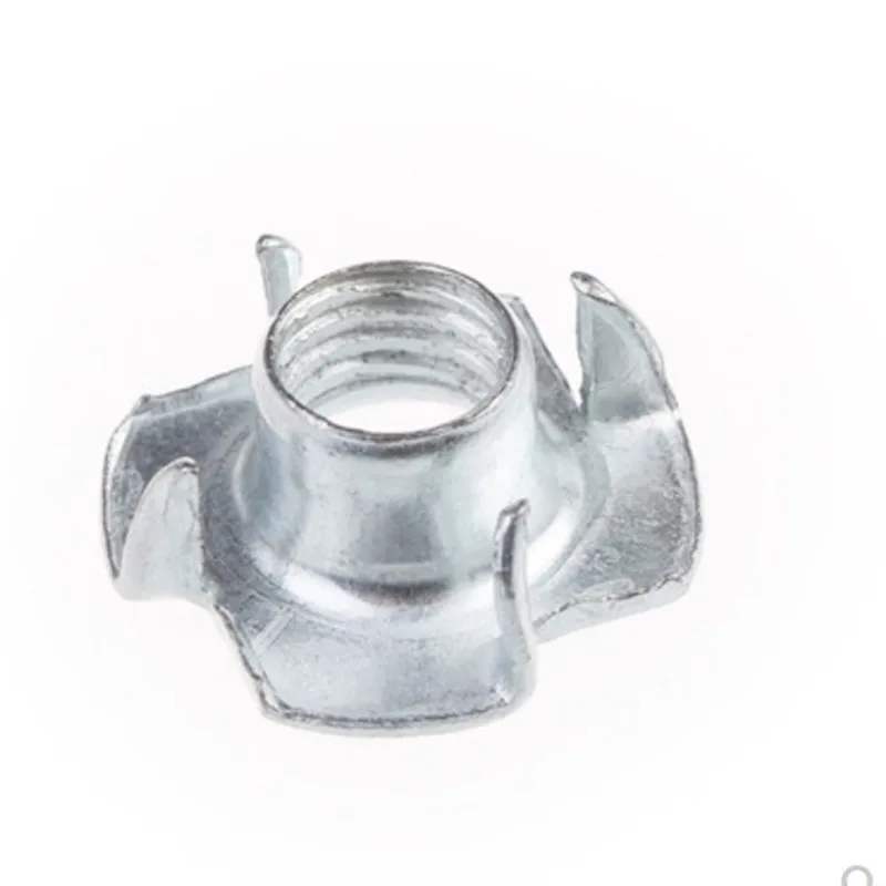 10-50pcs M2 m3 m4 m5 m6 m8 M10 M12 1/4-20UNC Four Prong Furniture T Nut Inserts For Wood Zinc Plated furniture t nut inserts