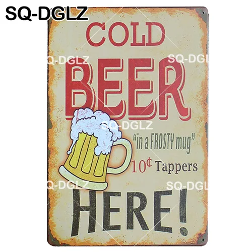 [SQ-DGLZ] табличка для пива винтажная металлическая вывеска жестяные вывески домашний бар паб декоративные железные тарелки настенные художественные наклейки плакат - Цвет: 0565