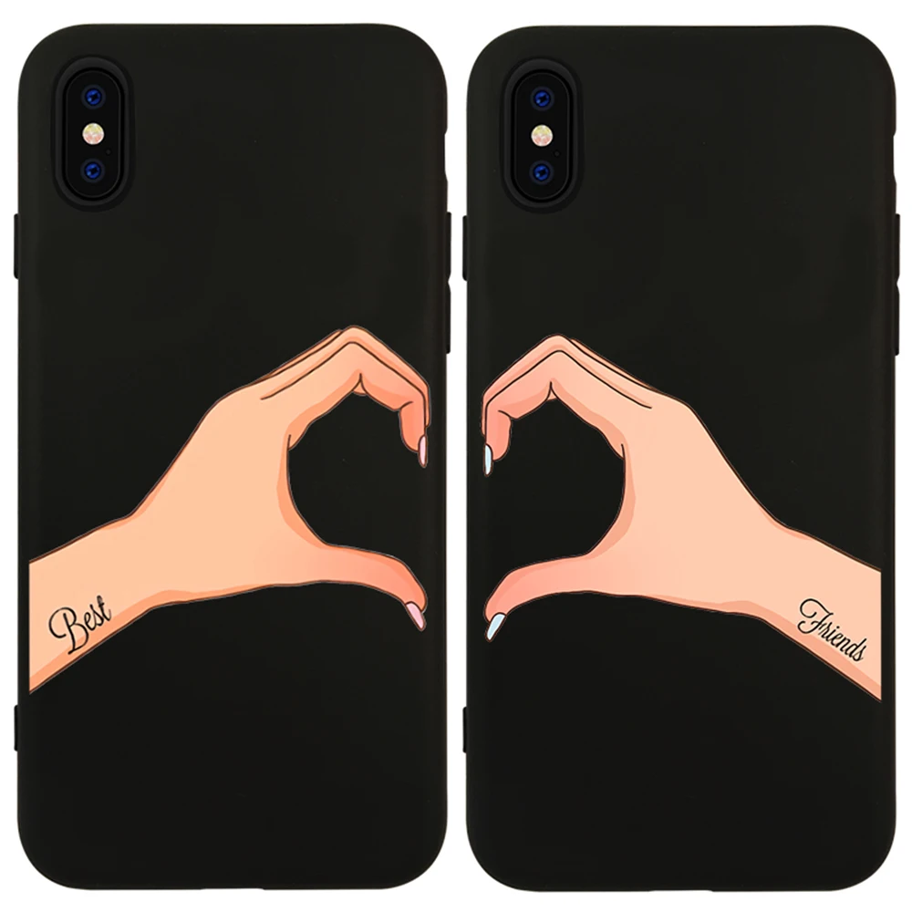 

Couple Phone Case Coque For Iphone 5 5S SE XS MAX XR 6 6S Plus Soft Black Lovely Trendy Phone Case For IPhone 8 7 Plus
