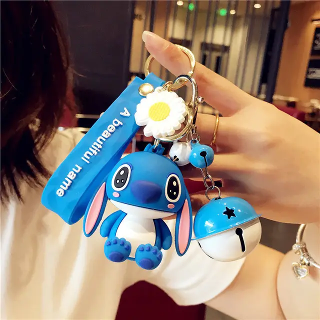 Disney Stitch Keychain Variety of Cartoon Lilo & Stitch Cute Doll Keyring Fashion Couple Bag Ornament Key Chain Car Pendant Gift 27