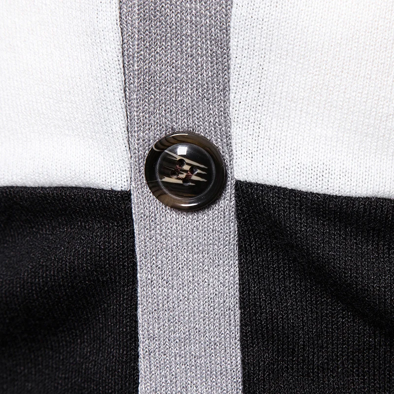 Винтажный Мужской кардиган на пуговицах спереди с v-образным вырезом и длинными рукавами в полоску, вязанное Мужское пальто на осень и весну, свитер, пальто, повседневная верхняя одежда