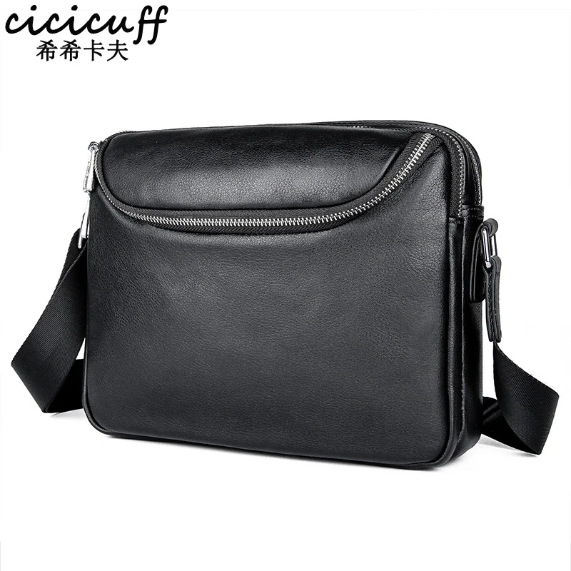 

2019 New Genuine Leather Men's Messenger Bags Casual Shoulder Bags for 7.9" Ipad Mini High Quality Leather Male Crossbody Bag