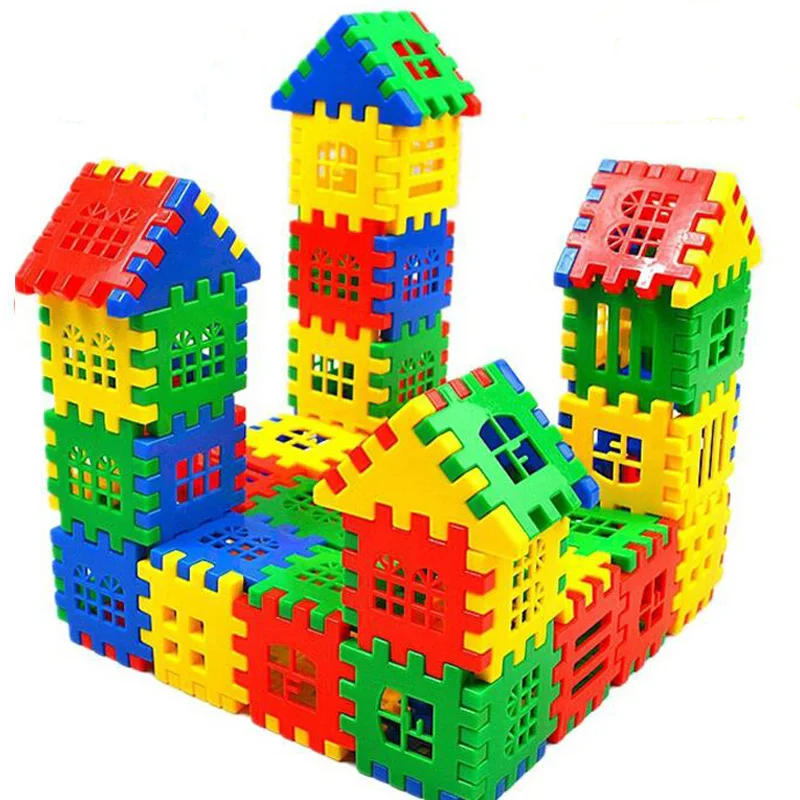 24pcs/lot Baby Paradise House spelling puzzle plastic blocks City DIY Creative Model Figures Educational Kids Toys