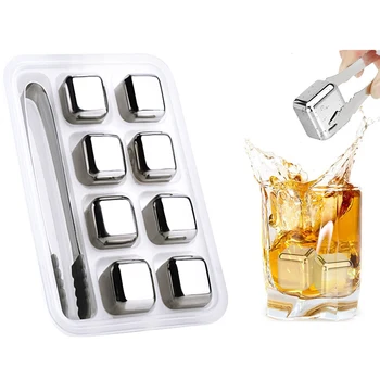 

Stainless Steel Ice Cubes, Reusable Chilling Stones For Whiskey Wine, Red Wine Champagne Beer Cooler Wine Stone Bar Tool Set
