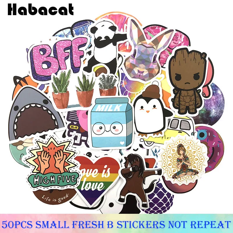 50 шт./упак. мультфильм розовые девушки Веселые наклейки игрушки багажные наклейки для мото автомобиля и чемодана крутая Мода ноутбук аниме-наклейки